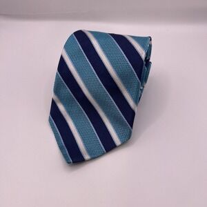 Brooks Brothers 100% Silk USA Made Tie Blue Striped REPP 60" X 3.25"